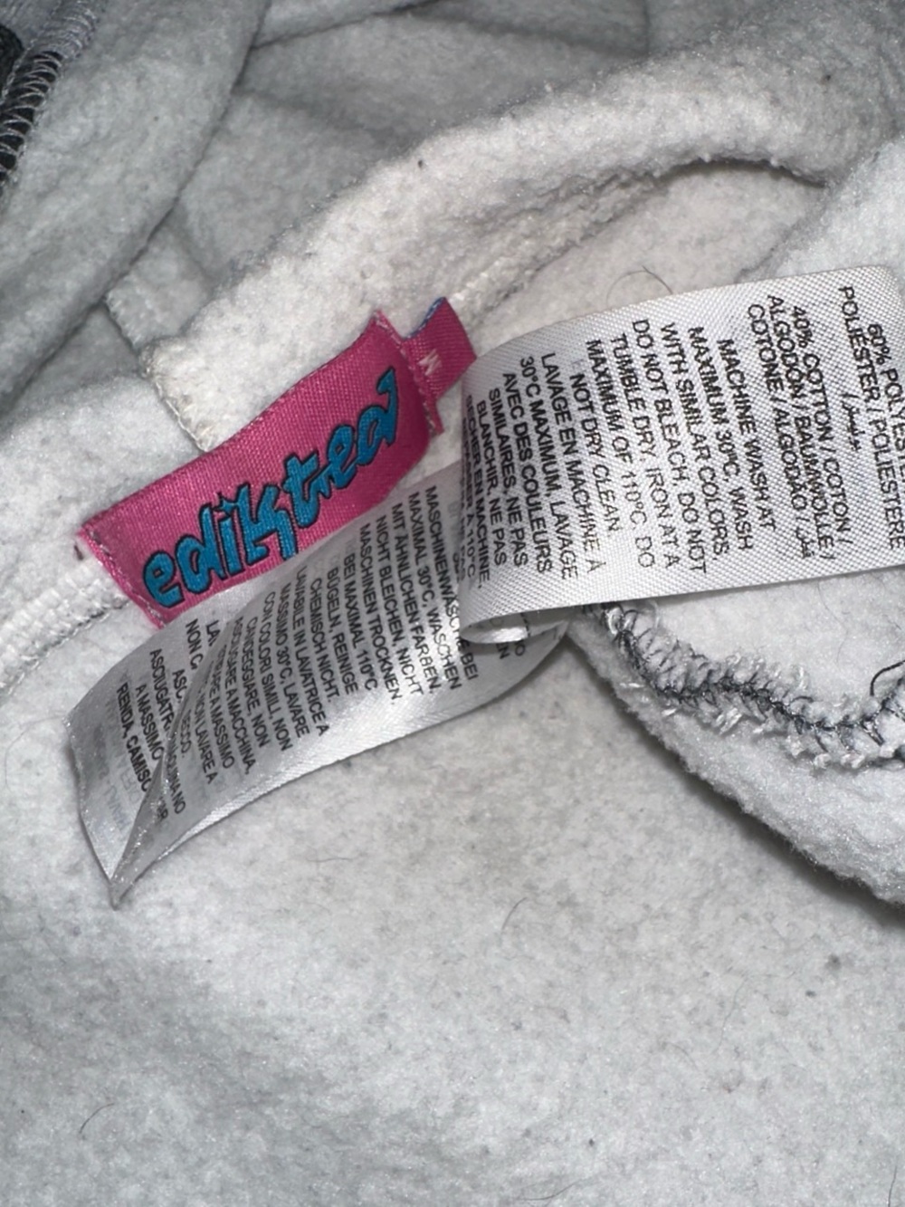 Black and Gray Striped Zip Hoodie Amoeba Music Records Patch Medium Edikted - Picture 8 of 8